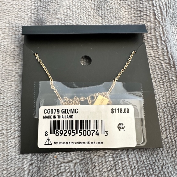 NWT COACH® Pave Bow Pendant Necklace, Adjustable 16" - 18" (L), Rainbow Colored - Picture 5 of 5
